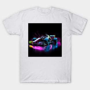 Race Car Neon Art Pink 2 T-Shirt